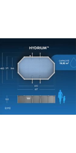 Piscine acier Bestway Hydrium 6,10 x 3,66 x h1,22m