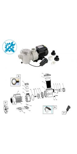 Pièces détachées pour pompe de filtration Poolmax Ubbink TP75 et TP120
