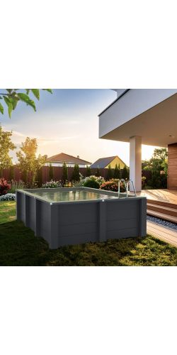Piscine bois composite Gre avant garde rectangulaire 4,55 x 3,15 x h1,26m