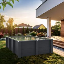 Piscine bois composite Gre avant garde rectangulaire 4,55 x 3,15 x h1,26m