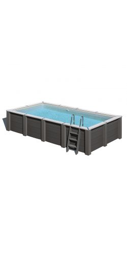 Piscine bois composite Gre avant garde rectangulaire 5,95 x 3,15 x h1,26m Led