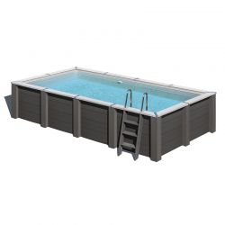 Piscine bois composite Gre avant garde rectangulaire 5,95 x 3,15 x h1,26m Led