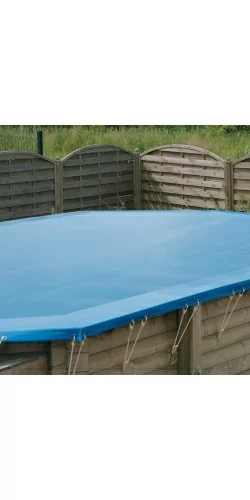 Bâche d'hivernage pour piscine bois Ubbink octogonale allongée