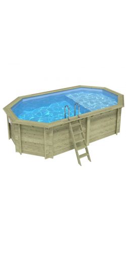 Piscine bois Altanka Nemo 5,79 x 3,49 x h1,45m avec plage
