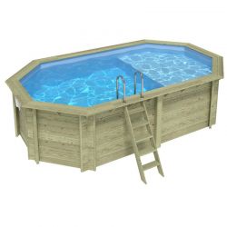 Piscine bois Altanka Nemo 5,79 x 3,49 x h1,45m avec plage
