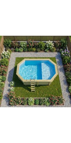 Piscine bois Altanka Nemo 5,79 x 3,49 x h1,45m avec plage