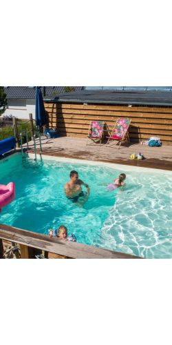 Piscine bois Altanka Nemo 5,79 x 3,49 x h1,45m avec plage