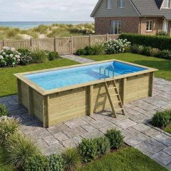 Piscine bois Aqua 6,10 x 2,85 x h1,31m avec plage