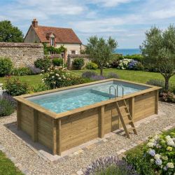 Piscine bois Aqua 6,10 x 2,85 x h1,31m avec plage