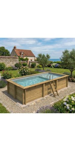 Piscine bois Aqua 6,10 x 2,85 x h1,31m avec plage
