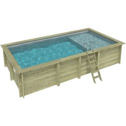 Piscine bois Aqua 7,00 x 3,75 x h1,45m avec plage