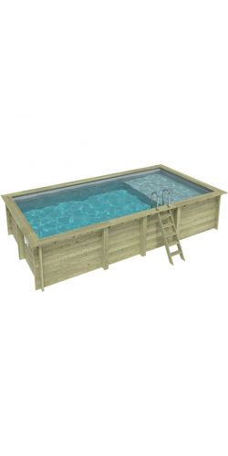 Piscine bois Aqua 7,00 x 3,75 x h1,45m avec plage