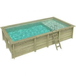 Piscine bois Aqua 7,00 x 3,75 x h1,45m avec plage