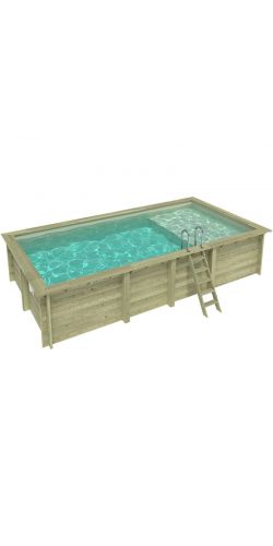Piscine bois Aqua 7,00 x 3,75 x h1,45m avec plage