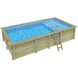 Piscine bois Aqua 7,00 x 3,75 x h1,45m avec plage