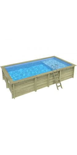 Piscine bois Aqua 7,00 x 3,75 x h1,45m avec plage