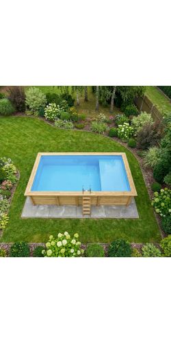 Piscine bois Aqua 7,00 x 3,75 x h1,45m avec plage