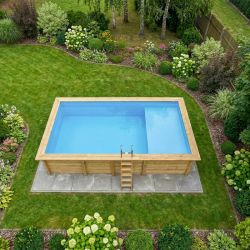 Piscine bois Aqua 7,00 x 3,75 x h1,45m avec plage