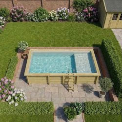Piscine bois Aqua 7,00 x 3,75 x h1,45m avec plage