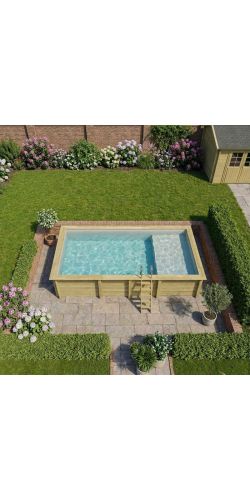 Piscine bois Aqua 7,00 x 3,75 x h1,45m avec plage