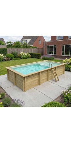 Piscine bois Aqua 7,00 x 3,75 x h1,45m avec plage