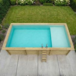Piscine bois Aqua 7,00 x 3,75 x h1,45m avec plage
