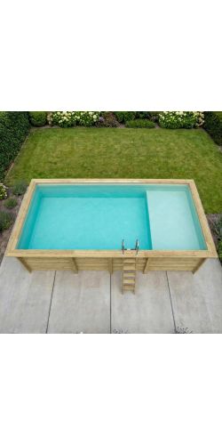 Piscine bois Aqua 7,00 x 3,75 x h1,45m avec plage