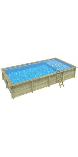 Piscine bois Aqua 8,50 x 4,35 x h1,45m avec plage