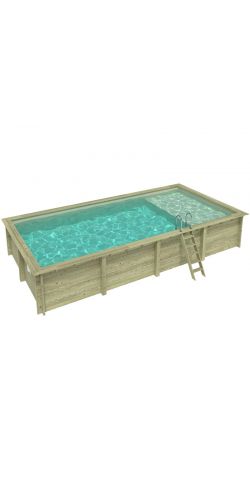 Piscine bois Aqua 8,50 x 4,35 x h1,45m avec plage