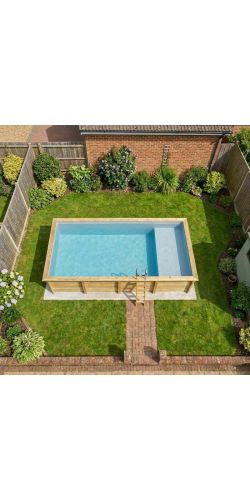 Piscine bois Aqua 8,50 x 4,35 x h1,45m avec plage