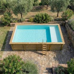 Piscine bois Aqua 8,50 x 4,35 x h1,45m avec plage