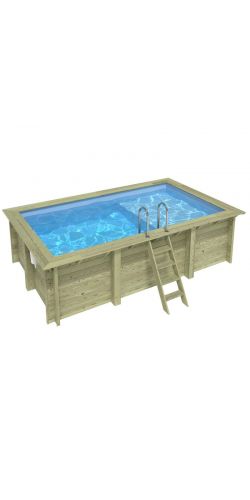 Piscine bois Aqua 4,65 x 2,85 x h1,24m avec plage