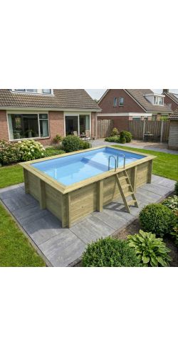 Piscine bois Aqua 4,65 x 2,85 x h1,24m avec plage