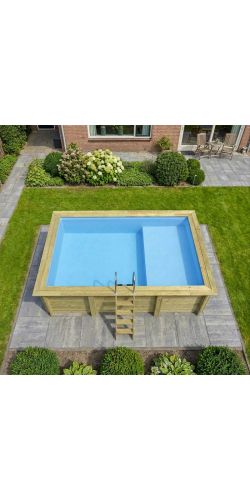 Piscine bois Aqua 4,65 x 2,85 x h1,24m avec plage
