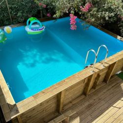 Piscine bois Aqua 4,65 x 2,85 x h1,24m avec plage