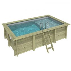 Piscine bois Aqua 4,65 x 2,85 x h1,24m avec plage