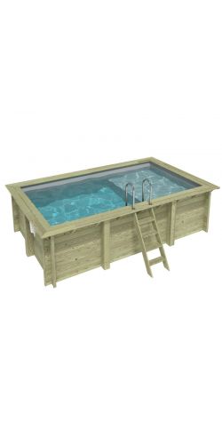Piscine bois Aqua 4,65 x 2,85 x h1,24m avec plage
