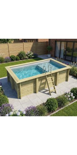 Piscine bois Aqua 4,65 x 2,85 x h1,24m avec plage