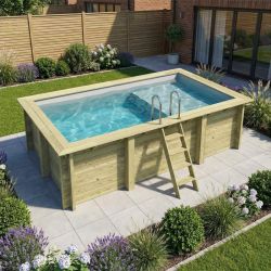 Piscine bois Aqua 4,65 x 2,85 x h1,24m avec plage