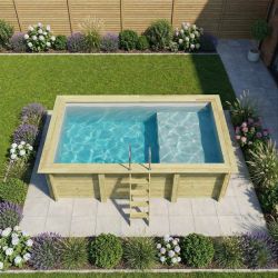 Piscine bois Aqua 4,65 x 2,85 x h1,24m avec plage