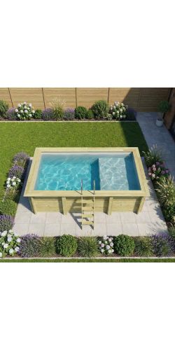 Piscine bois Aqua 4,65 x 2,85 x h1,24m avec plage