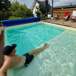 Piscine bois Aqua 4,65 x 2,85 x h1,24m avec plage