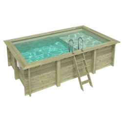 Piscine bois Aqua 4,65 x 2,85 x h1,24m avec plage