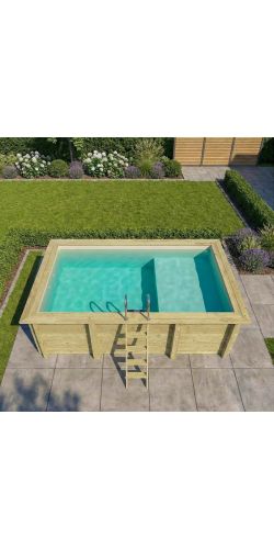 Piscine bois Aqua 4,65 x 2,85 x h1,24m avec plage