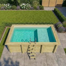 Piscine bois Aqua 4,65 x 2,85 x h1,24m avec plage