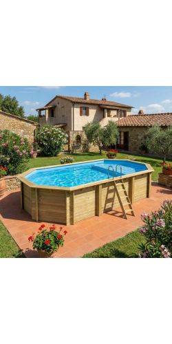 Piscine bois Nemo 7,30 x 3,97 x h1,45m avec plage immergée