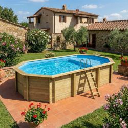 Piscine bois Nemo 7,30 x 3,97 x h1,45m avec plage immergée