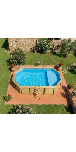 Piscine bois Nemo 7,30 x 3,97 x h1,45m avec plage immergée