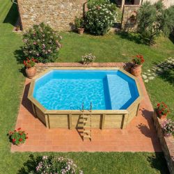 Piscine bois Nemo 7,30 x 3,97 x h1,45m avec plage immergée