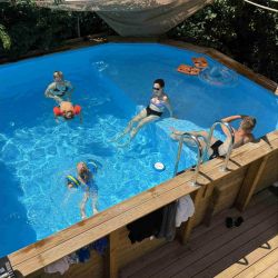 Piscine bois Nemo 7,30 x 3,97 x h1,45m avec plage immergée